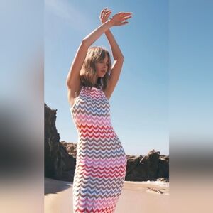 Rachel Zoe Multicolor Chevron Maxi Dress